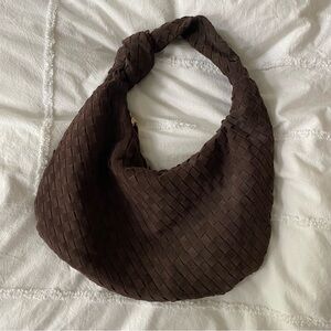 Chocolate suede shoulder bag - Jodie inspired NWOT